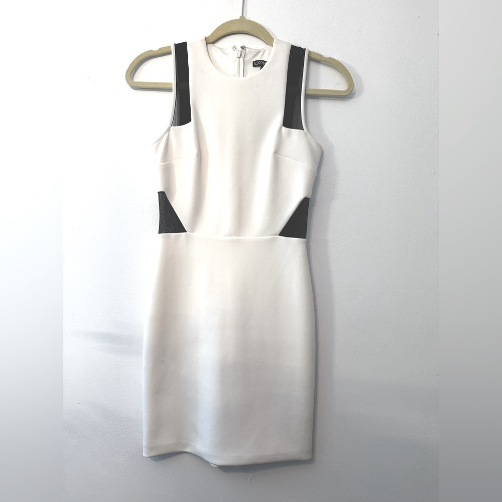 Express 0 XS White cutout mesh dress